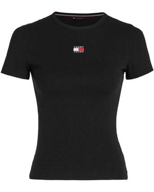 Tommy Hilfiger Logo-Badge T-Shirt - Black