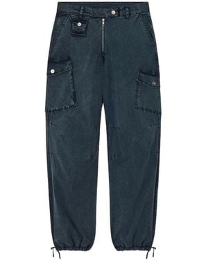 Ganni Pantalones cargo con efecto lavado - Azul