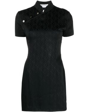 Marine Serre Jacquard Viscose Short Dress - Black