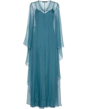 Alberta Ferretti Draped Maxi Dress - Blue