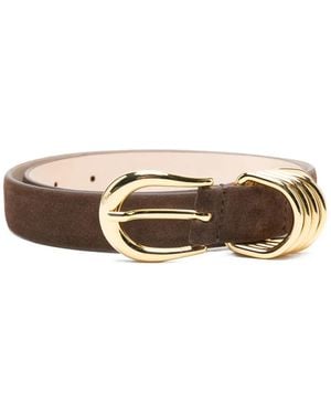 DEHANCHE Buckled Suede Belt - Brown
