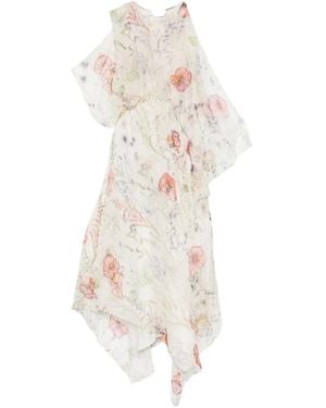 McQueen Floral-Print Midi Dress - White