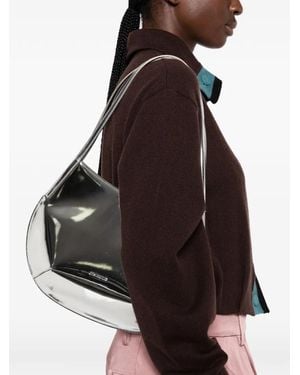 Jil Sander Kante Metallic-Effect Leather Shoulder Bag - Black