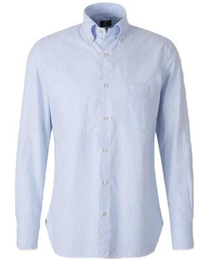 Luigi Borrelli Napoli Button-Down Overhemd - Blauw