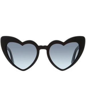 Saint Laurent Loulou Heart-Frame Sunglasses - Black