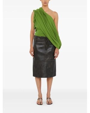 Christopher Esber Burnished Leather Panelled Skirt - Green