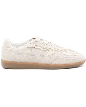 Alohas Tb.490 Crochet-Trim Leather Trainers - White