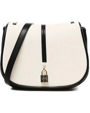 V73 Borsa A Tracolla Con Logo Inciso - Bianco