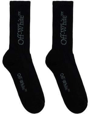 Off-White c/o Virgil Abloh Logo-Embroidered Ribbed Socks - Black