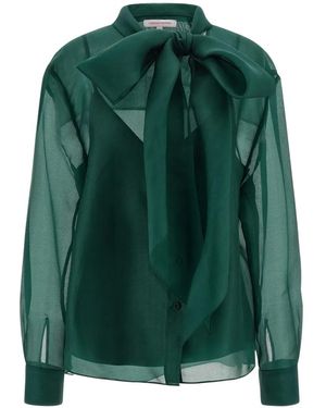 Carolina Herrera Silk Blouse - Green
