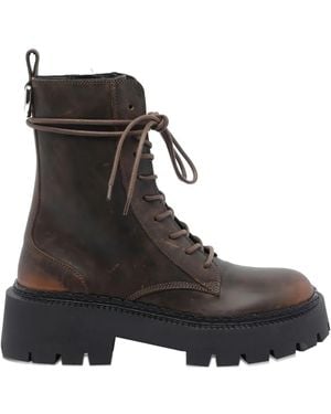 Vic Matié Leather combat boots - Negro
