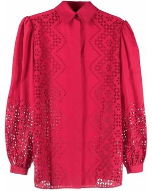 Alberta Ferretti Embroidered Cotton-Blend Shirt
