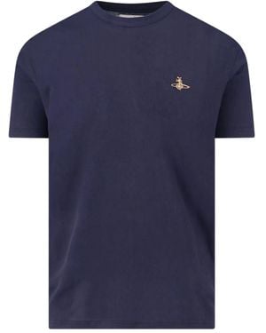 Vivienne Westwood T-Shirt mit Orb-Verzierung - Blau
