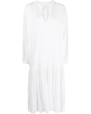 lemlem Vestido Abira Poet camisero - Blanco