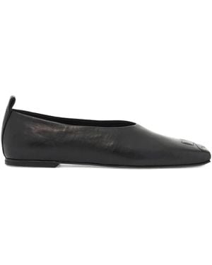 Courreges Logo-Detail Ballet Flats - Black