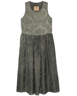Uma Wang Ardal Midikleid Mit Jacquardmuster - Grau