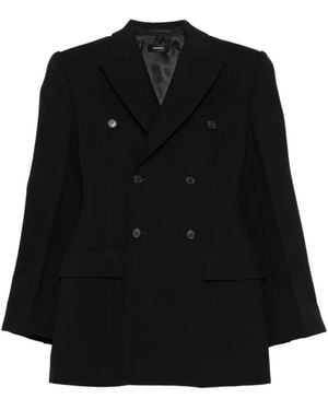 Wardrobe NYC Contour Double-Breasted Blazer - Black