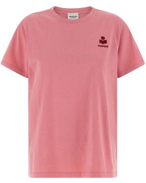 Isabel Marant Aby Logo-Detail T-Shirt - Pink