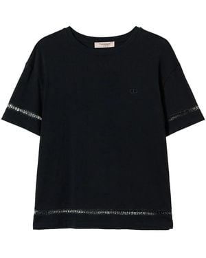 Twinset Logo-Embroidered T-Shirt - Black