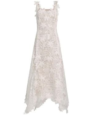 Oscar de la Renta Dominican Landscape Guipure Dress - White