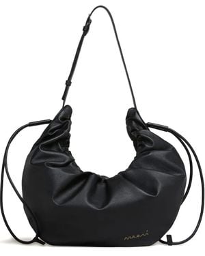 Marni レザーショルダーバッグ - ブラック