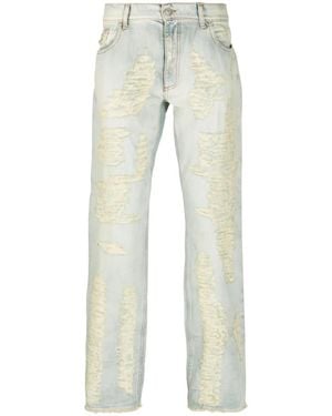 1017 ALYX 9SM Ripped Mid-Rise Straight-Leg Jeans - Natural