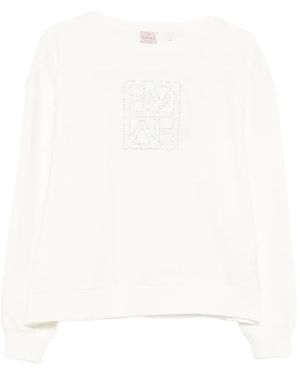 Marella Rhinestone Sweatshirt - White