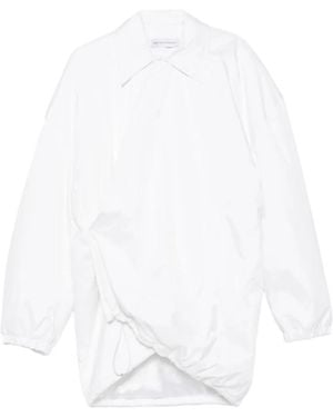 Marie Adam-Leenaerdt Manteau Hoodie Oversize À Design Drapé - White