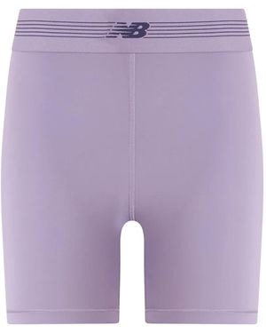 New Balance Logo-Print Shorts - Purple