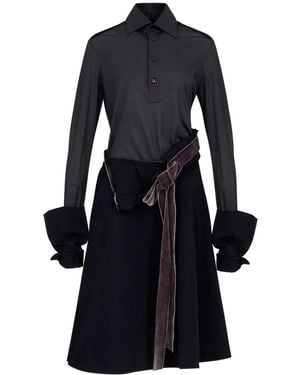 Maison Margiela Paneled Midi Dress - Black