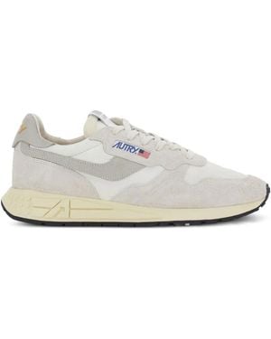 Autry Reelwind Suede-Panel Sneakers - White