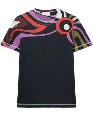 PUCCI Marmo-Print Cotton T-Shirt - Black