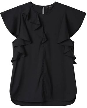 Lee Mathews Blouse Ella À Volants - Noir