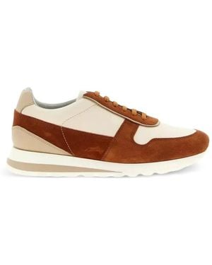 Brunello Cucinelli Panelled Leather Trainers - Brown