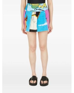 Rave Review Patchwork Mini Skirt - Blue