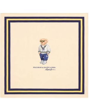 Polo Ralph Lauren Vierkante Sjaal Met Polo Bear-Print - Naturel