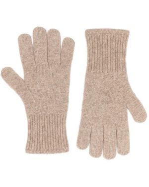 ABSOLUT CASHMERE Ribbed-Cuff Cashmere Gloves - White