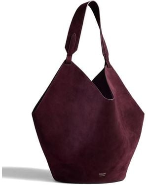KHAITE Lotus Medium Leather Tote Bag - Purple