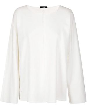 Cini Crew-Neck Cotton Blouse - White