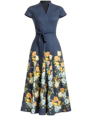 Sachin & Babi Midikleid mit Blumen-Print - Blau