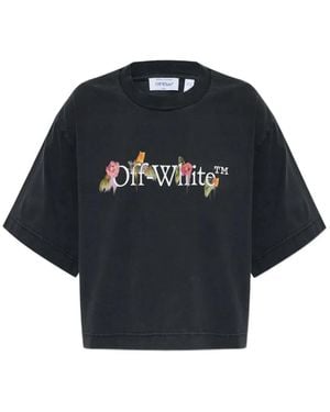 Off-White c/o Virgil Abloh Logo-Print T-Shirt - Blue