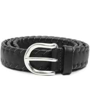 Our Legacy Suture Whipstitch Leather Belt - Black