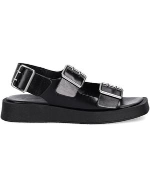 COPENHAGEN Sandali Platform Con Fibbia - Nero
