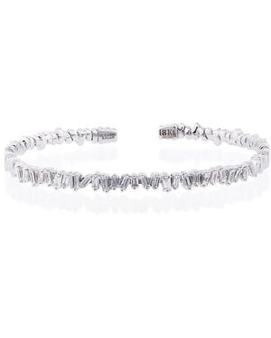 Suzanne Kalan 18K And Diamond Fireworks Classic Baguette Bangle - Bianco