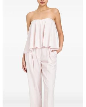 Twinset Strapless Tiered Top - White