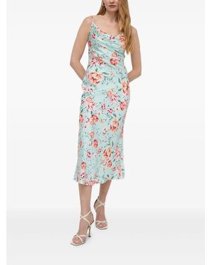 Guess Floral-Print Midi Dress - Blue