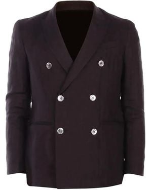 Alpha Studio Double-Breasted Blazer - Black