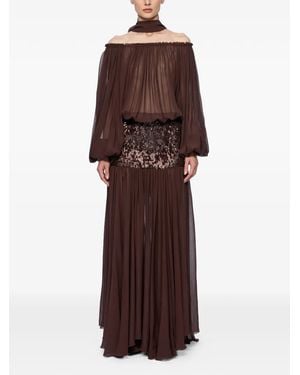 Atu Body Couture Sequin-Embellished Off-Shoulder Dress - Brown
