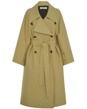 Another Tomorrow Gabardina Con Doble Botonadura - Verde