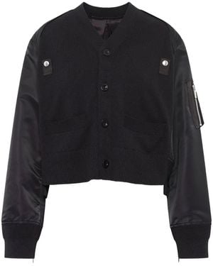Sacai Hybrid Panelled Cardigan - Black